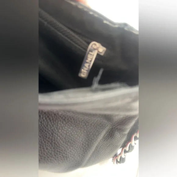 Preowned Authentic Chanel Black Caviar Leather, Pleated Half Moon Flap Bag - Picture 16 of 16